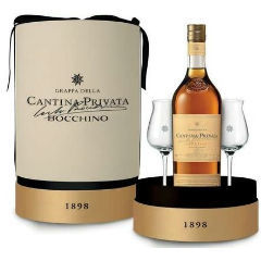 Граппа Bocchino Cantina Privata 12 anni gift box with 2 glasses, 0.7 л.