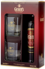 Виски Grant's Family Reserve, gift box with 2 glasses