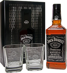 Виски Jack Daniels, metal box with 2 glasses, 0.7 л